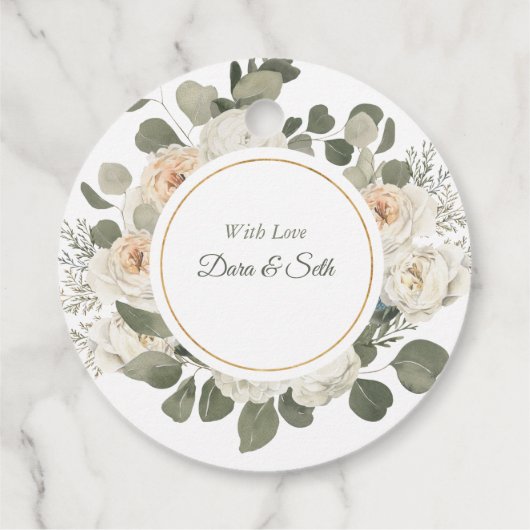 Elegant 25e Jubileum Floral Bedankjes Labels (Achterkant)