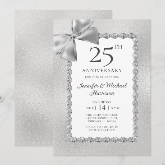 Elegant 25e Jubileum Kaart (Voorkant / Achterkant)