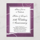 Elegant 25e Jubileum Paars Damask Swirl (Achterkant)