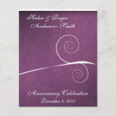 Elegant 25e Jubileum Paars Damask Swirl (Voorkant)