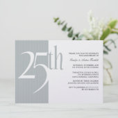 Elegant 25e Jubileum Partij Uitnodigingen (Staand voorkant)