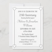 Elegant 25e Jubileum Romantisch Harten Zilver Kaart (Voorkant)