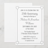 Elegant 25e Jubileum Romantisch Harten Zilver Kaart (Voorkant / Achterkant)