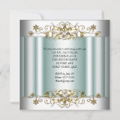 Elegant 25e Jubileum Silver Blauwgroen Blue Mint Kaart (Achterkant)