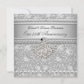 Elegant 25e Jubileum Silver Damask Swan 2 Kaart (Voorkant)