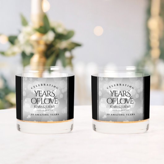 Elegant 25e zilveren huwelijksjubileum whisky glas (Insitu (Huwelijk))