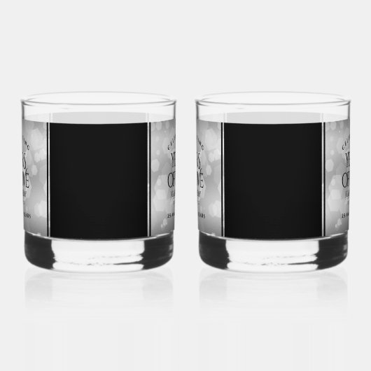 Elegant 25e zilveren huwelijksjubileum whisky glas (Rechts)