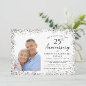 Elegant 25ste bruiloft Jubileum Kaart (Staand voorkant)