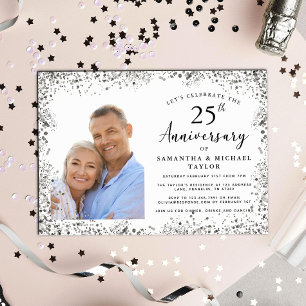 Elegant 25ste bruiloft Jubileum Kaart