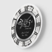 Elegant 25th Silver Diamond Jubileum Grote Klok (Hoek)