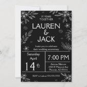 Elegant 25th Silver Jubileum Invite Kaart (Voorkant)