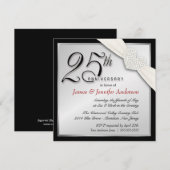 Elegant 25th Silver Jubileum Party-uitnodigingen Kaart (Voorkant / Achterkant)