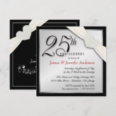 Elegant 25th Silver Jubileum Party-uitnodigingen Kaart (Voorkant / Achterkant)