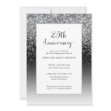 Elegant 25th Silver Sparkle Wedding Jubileum