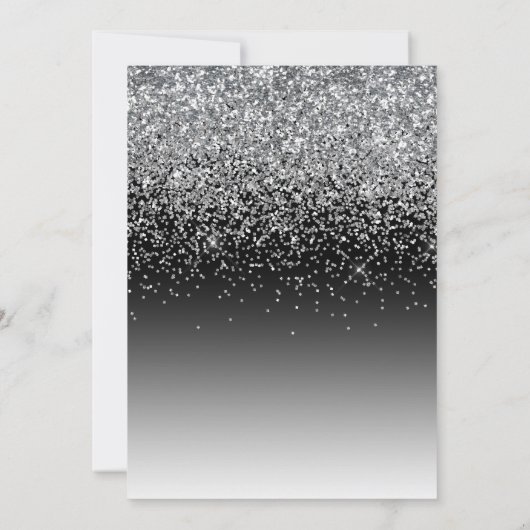 Elegant 25th Silver Sparkle Wedding Jubileum Kaart (Achterkant)