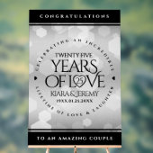 Elegant 25th Silver Wedding Jubileum Acryl Bord (Neutraal)