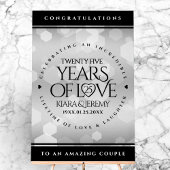 Elegant 25th Silver Wedding Jubileum Acryl Bord