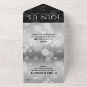 Elegant 25th Silver Wedding Jubileum All In One Uitnodiging (Buitenkant)