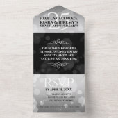 Elegant 25th Silver Wedding Jubileum All In One Uitnodiging (Binnen)