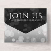 Elegant 25th Silver Wedding Jubileum All In One Uitnodiging (Achterkant)