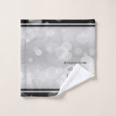 Elegant 25th Silver Wedding Jubileum Bad Handdoek (Wasdoekje)