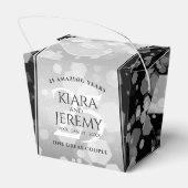 Elegant 25th Silver Wedding Jubileum Bedankdoosjes (Achterkant)