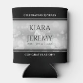 Elegant 25th Silver Wedding Jubileum Blikjeskoeler (Achterkant)