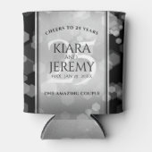 Elegant 25th Silver Wedding Jubileum Blikjeskoeler (Voorkant)