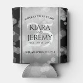 Elegant 25th Silver Wedding Jubileum Blikjeskoeler (Achterkant)