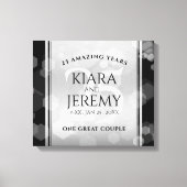 Elegant 25th Silver Wedding Jubileum Canvas Afdruk (Voorkant)