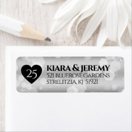 Elegant 25th Silver Wedding Jubileum Etiket