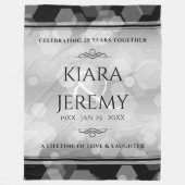 Elegant 25th Silver Wedding Jubileum Fleece Deken (Voorkant)