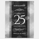 Elegant 25th Silver Wedding Jubileum Fleece Deken (Voorkant)