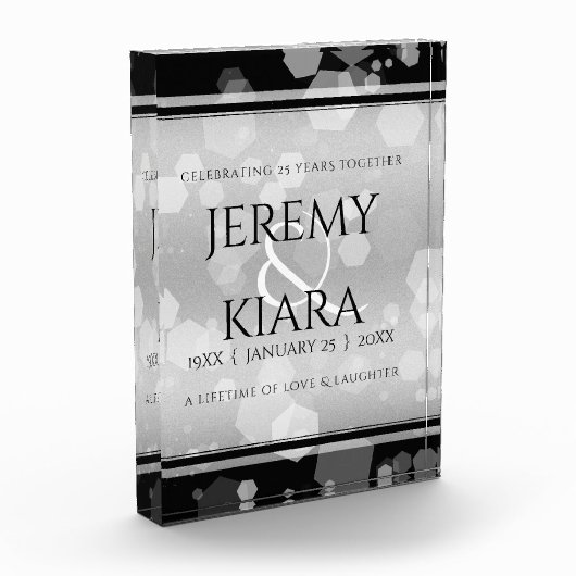 Elegant 25th Silver Wedding Jubileum Fotoblokken (Links)