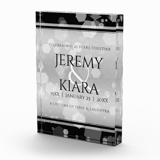 Elegant 25th Silver Wedding Jubileum Fotoblokken (Rechts)
