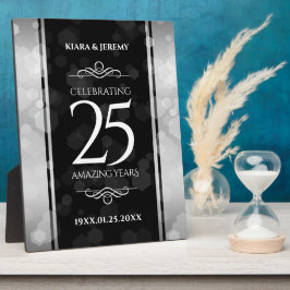 Elegant 25th Silver Wedding Jubileum Fotoplaat