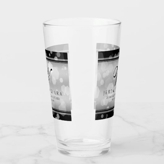 Elegant 25th Silver Wedding Jubileum Glas (Links)
