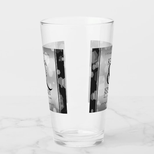 Elegant 25th Silver Wedding Jubileum Glas (Links)