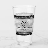 Elegant 25th Silver Wedding Jubileum Glas (Achterkant)