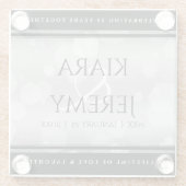 Elegant 25th Silver Wedding Jubileum Glazen Onderzetter (Achterkant)