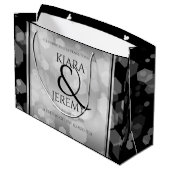 Elegant 25th Silver Wedding Jubileum Groot Cadeauzakje (Achterkant Gekanteld)