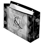 Elegant 25th Silver Wedding Jubileum Groot Cadeauzakje (Voorkant Gekanteld)