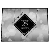 Elegant 25th Silver Wedding Jubileum Groot Cadeauzakje (Voorkant)