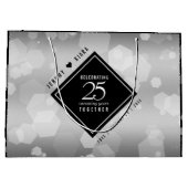 Elegant 25th Silver Wedding Jubileum Groot Cadeauzakje (Achterkant)