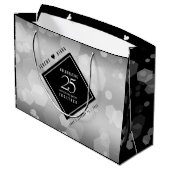 Elegant 25th Silver Wedding Jubileum Groot Cadeauzakje (Achterkant Gekanteld)