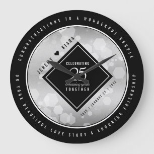 Elegant 25th Silver Wedding Jubileum Grote Klok