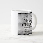 Elegant 25th Silver Wedding Jubileum Grote Koffiekop (Voorkant rechts)