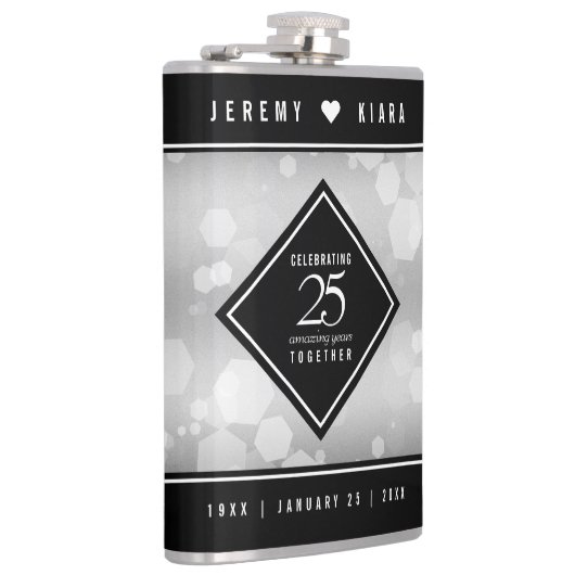 Elegant 25th Silver Wedding Jubileum Heupfles (Rechts)