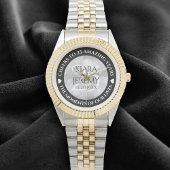 Elegant 25th Silver Wedding Jubileum Horloge