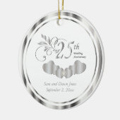 Elegant 25th Silver Wedding Jubileum Keramisch Ornament (Links)